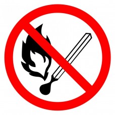 Знак P02 Запрещается пользоваться открытым огнем и курить 20х20 