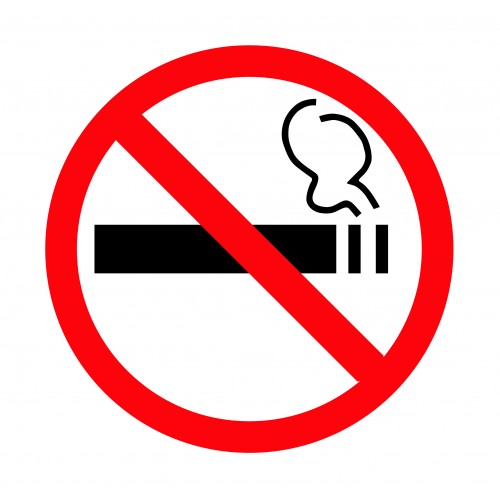 Знак P41 О запрете курения 10х10 