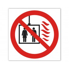 Знак P44 Пользование лифтом во время пожара запрещено 10х10 