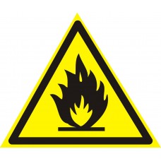 Знак W01 Пожароопасно. Легковоспламеняющиеся вещества 20х20 