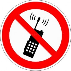 Знак P18 Запрещается пользоваться мобильным(сотовым) телефоном или рацией 10х10 